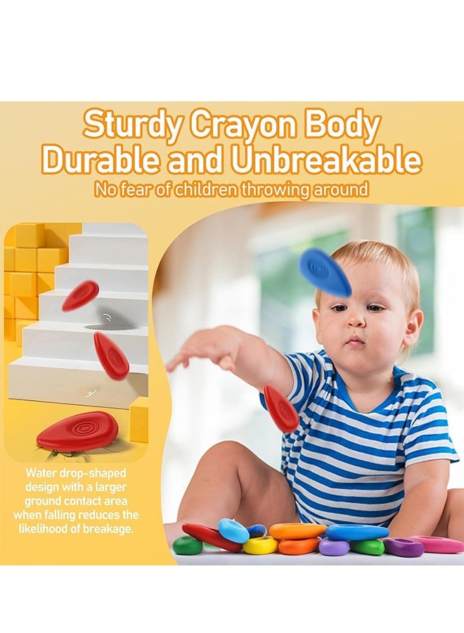 LCAREMOM 12 Count Drop Toddler Crayons, Non-toxic Washable Water-Drop Shape Crayons for Toddlers, Unbreakable Easy-Grip Colouring Crayons Perfect for Little Hands, for Toddler and Children Aged 3+, Coloring Crayons Box for School and Art Supplies  - Image 5