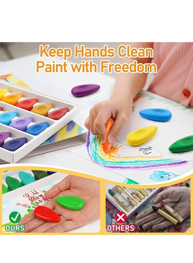 LCAREMOM 12 Count Drop Toddler Crayons, Non-toxic Washable Water-Drop Shape Crayons for Toddlers, Unbreakable Easy-Grip Colouring Crayons Perfect for Little Hands, for Toddler and Children Aged 3+, Coloring Crayons Box for School and Art Supplies  - Image 4