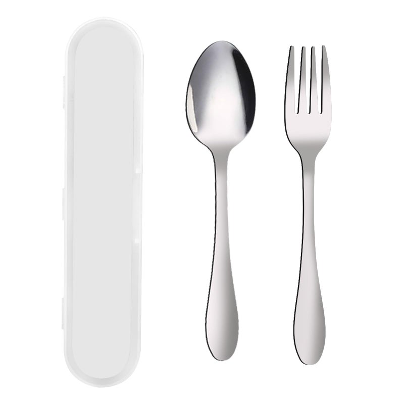 VANRA 2Piece Children Flatware Set 1810 Stainless Steel Child Set Tableware Set Silver Cutlery Set Silverware Dinner Utensils for Kids Chrome Finished 1 Fork 1 Spoon