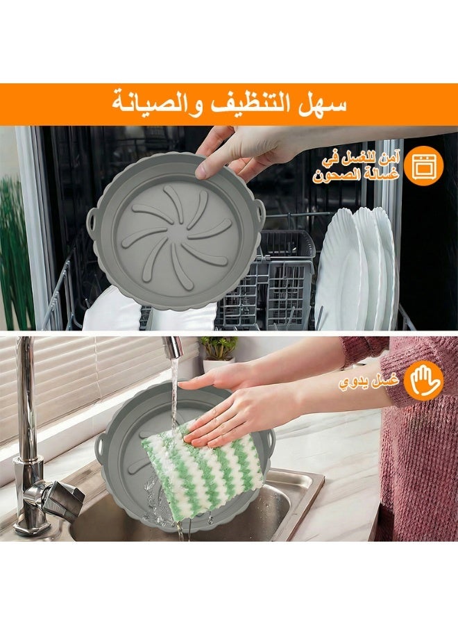 فلوكسهوم طقم سلة بطانة سيليكون للقلاية الهوائية، أوعية سيليكون غير لاصقة وقابلة لإعادة الاستخدام مع مشبكين سيليكون لليد + فرشاة واحدة + ملقط طعام واحد، مواد آمنة للطعام، مقاومة للحرارة، سهلة التنظيف، إكسسوارات مثالية للقلاية الهوائية والفرن. - Image 5