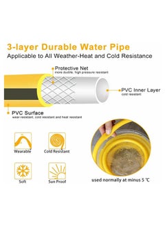 Arabest Water Hose with Reel, 15M Garden Watering Storage Car Pipe Set, Household High-Pressure Car Wash Water Gun，No Assembly,3-Ply Leakproof Hose Car Wash Holder  - Image 2