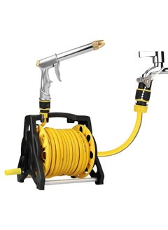 Arabest Water Hose with Reel, 15M Garden Watering Storage Car Pipe Set, Household High-Pressure Car Wash Water Gun，No Assembly,3-Ply Leakproof Hose Car Wash Holder  - Image 1