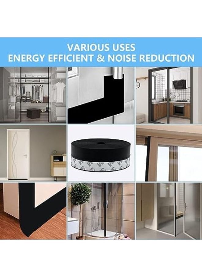 TEGRILO - Weather Stripping Door Seal Silicone Door Bottom Seal Soundproof Weather Stripping Anti-Collision Adhesive Solid Seal Strip for Doors and Windows Gaps - Image 1