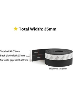 TEGRILO Weather Stripping Door Seal Silicone Door Bottom Seal Soundproof Weather Stripping Anti-Collision Adhesive Solid Seal Strip for Doors and Windows Gaps  - Image 3