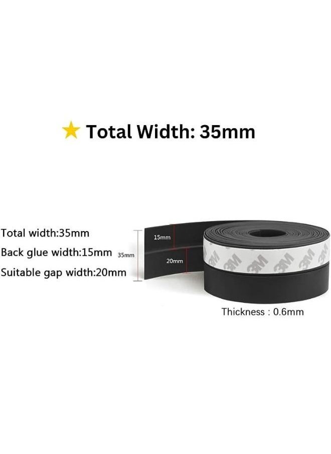 TEGRILO - Weather Stripping Door Seal Silicone Door Bottom Seal Soundproof Weather Stripping Anti-Collision Adhesive Solid Seal Strip for Doors and Windows Gaps - Image 1