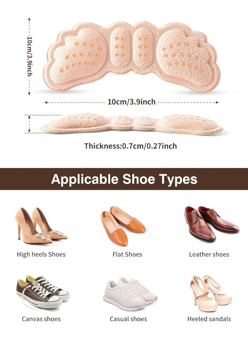 6 Pairs Heel Pads for Shoes, Heel Grips for Men and Women, Heel Cushions Shoe Filler for Heel Pain Relief, Blisters (Beige) - Image 5