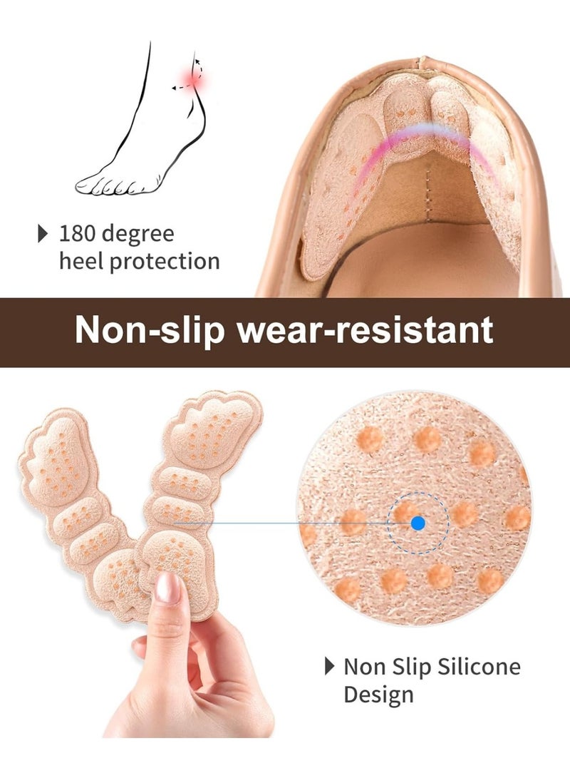 6 Pairs Heel Pads for Shoes, Heel Grips for Men and Women, Heel Cushions Shoe Filler for Heel Pain Relief, Blisters (Beige) - Image 3