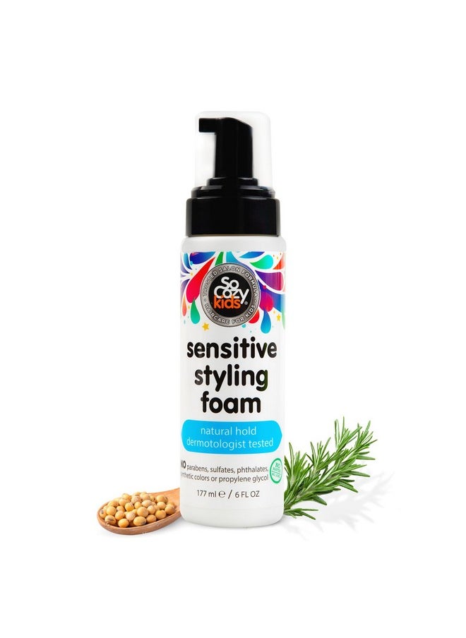 SO COZY So Cozy Kids Sensitive Styling Foam - Sensitive Foam For Kids w/Straight or Curly Hair - Gentle Natural Hold Styler, Rosemary (6 fl oz)  - Image 1