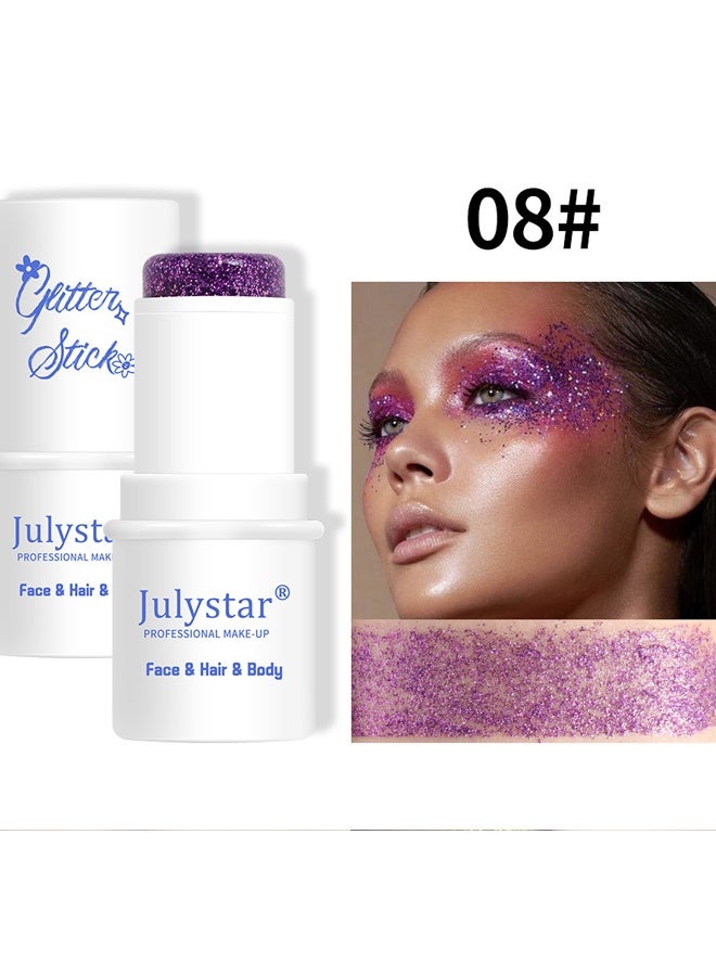 چولي ستار بريق ستيك ، لامع وطويل الأمد ، ظلال عيون للشعر ، بريق الجسم ، حفلة موسيقية مغني ، مهرجان هذيان موسيقى ، مكياج بريق ستيك وجل بريق للوجه للنساء والرجال # 08 - Image 2