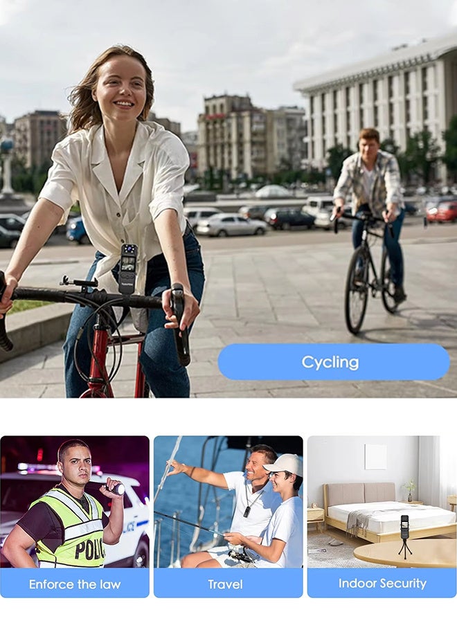 Back Clip Body Cam, included 128GB Card, Body Camera with Rotate Lens, 6-hour Battery Life, Night Vision, 180° Clip, Bodycams with Bike Mount and Lanyard for Walking, Cycling, and Outdoor Adventures  - Image 2