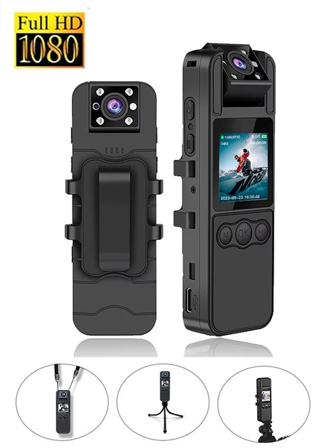 Back Clip Body Cam, included 128GB Card, Body Camera with Rotate Lens, 6-hour Battery Life, Night Vision, 180° Clip, Bodycams with Bike Mount and Lanyard for Walking, Cycling, and Outdoor Adventures  - Image 1