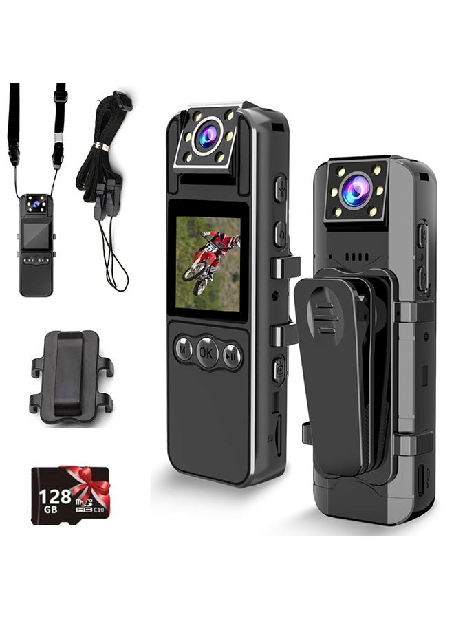 Pocket Action Camera 180° Rotatable Vlog Wifi Mini Sports Cam  Helmet Bicycle Travel Driver Recorder, Sport Action Outdoor Video Recorder with 128G Card - Image 1
