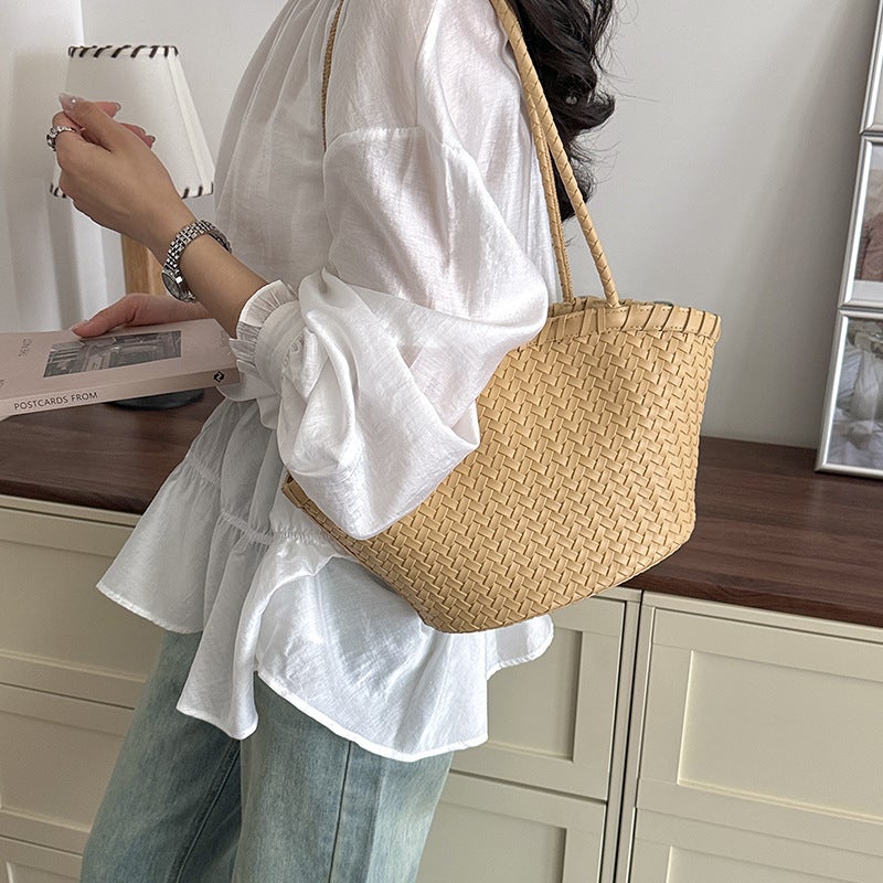 Large Capacity Woven Tote Bag - Image 2
