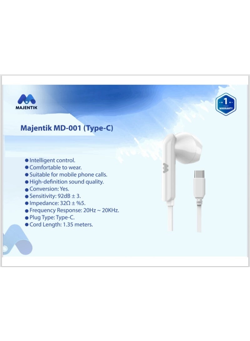 ماجنتيك سماعة أذن داخلية من نوع Type-C ماجنتيك MD-001 - Image 2