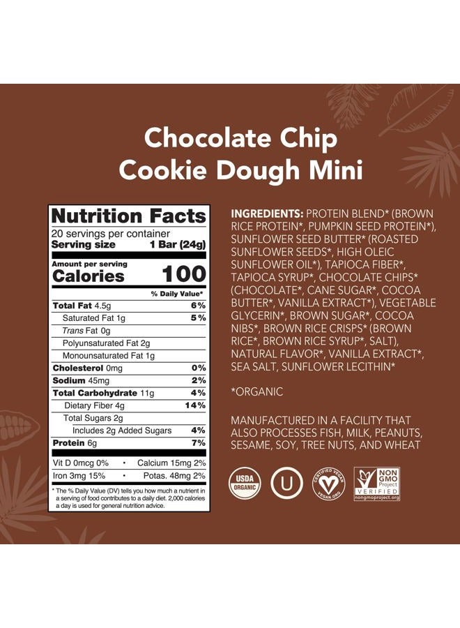 ALOHA Organic Plant Based Protein Bar MINIS |Chocolate Chip Cookie Dough| 20 Count, 24g Bars | Vegan, Low Sugar, Gluten Free, Paleo, Low Carb, Non-GMO, Stevia Free, Soy Free, No Sugar Alcohols - Image 2