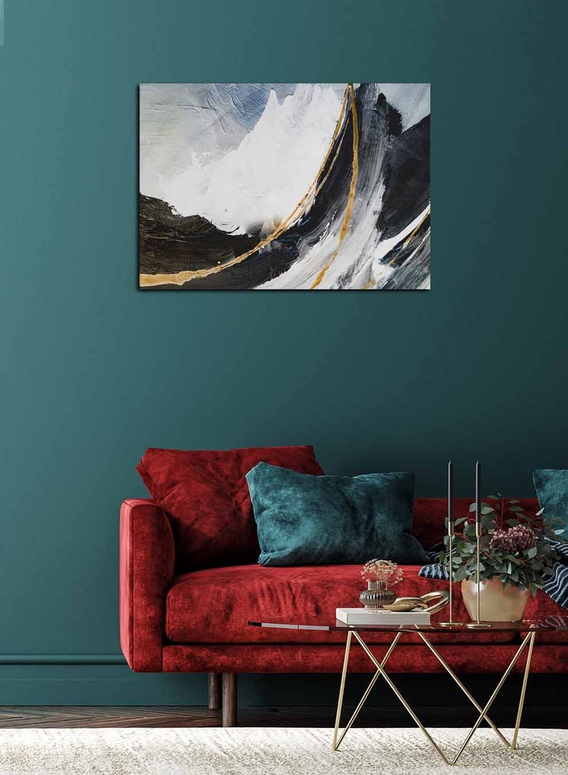 لوحة كانفاس على إطار خشبي، تصميم فن زيتي عصري ، للمنزل، غرفة المعيشة، المكتب، الديكور - Image 1