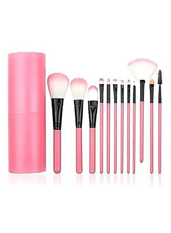 LELE � Makeup Brush Set For Foundation Eyeshadow Eyebrow Eyeliner Blush Powder Concealer Contour Brush With Storage Barrel Bottle Pack Of 12 (Pink)� - Image 3