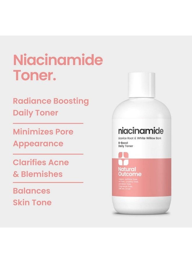 natural outcome - Niacinamide Toner For Face ; Radiance Boosting Toner With Salicylic Acid & Aloe Vera ; Advance Toning Solution Rejuvenates Skin & Minimizes Pore Appearance ; Fragrance Free ; 8 Oz - Image 1