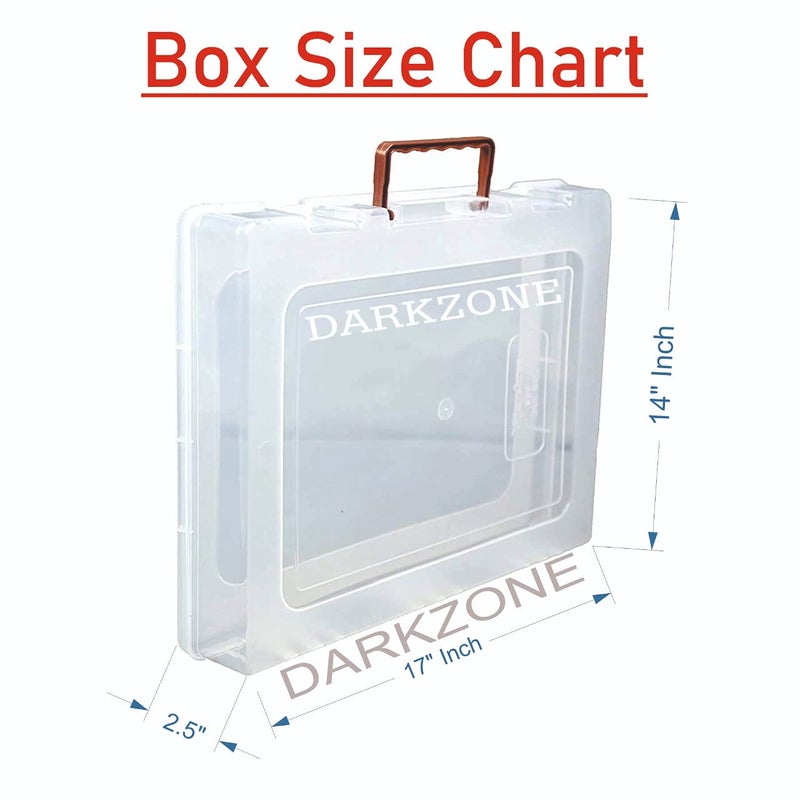 DARKZONE DARKZONE MultiPurpose Rectangular Plastic Storage Box with Locks and Handle Transparent Plastic Box for Saree Laptop Books Clothes 17 X 14 X 25 Inch 10  - Image 2