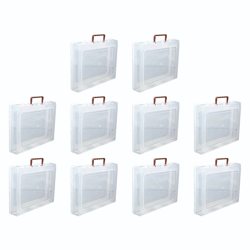 DARKZONE DARKZONE MultiPurpose Rectangular Plastic Storage Box with Locks and Handle Transparent Plastic Box for Saree Laptop Books Clothes 17 X 14 X 25 Inch 10  - Image 1