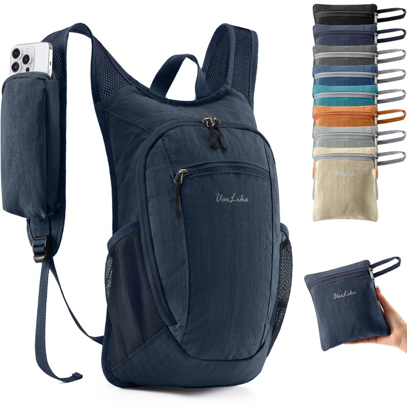 Uselike 10L Small Hiking Backpack Travel Daypack Lightweight Packable Back Pack for Women Men(Dark Navy) - Image 1