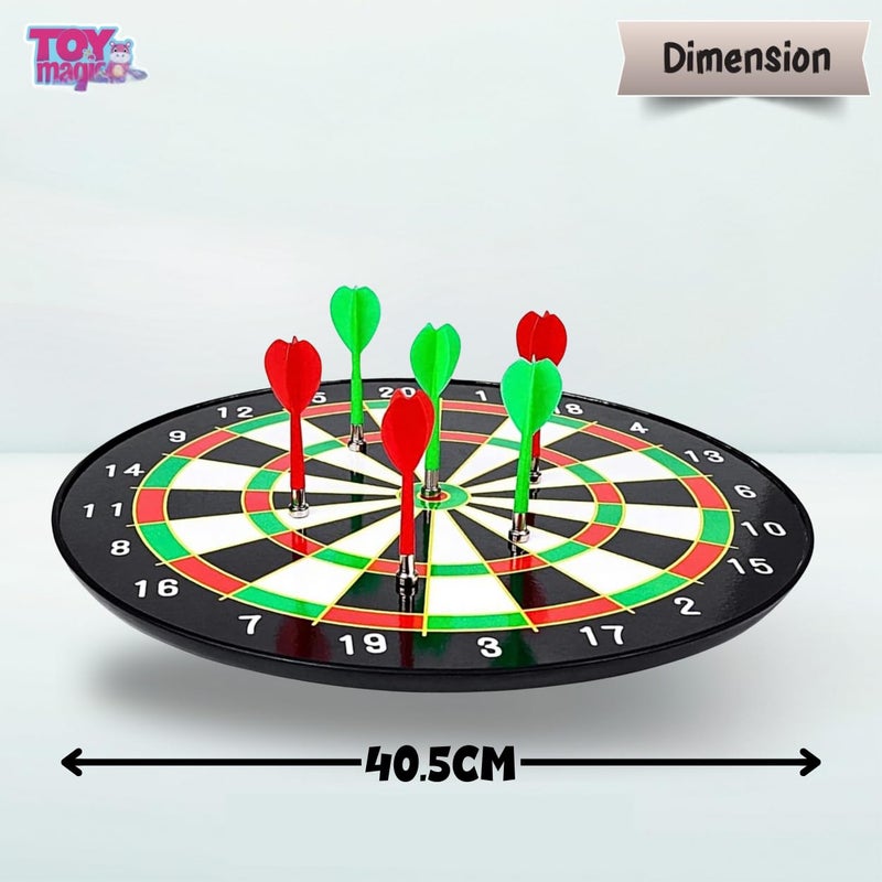 ToyMagic Magnetic 34cm Dart Board Game|Magnetic Dart Board with 6 Darts|Indoor Outdoor Games for Family & Friends|Safe Dart Game Set for All Ages Old Kids and Adults|Best Gift,Multicolor - Image 2