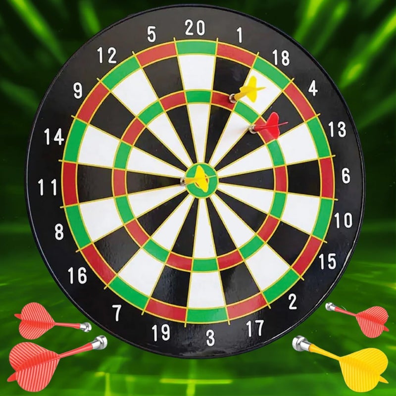 ToyMagic Magnetic 34cm Dart Board Game|Magnetic Dart Board with 6 Darts|Indoor Outdoor Games for Family & Friends|Safe Dart Game Set for All Ages Old Kids and Adults|Best Gift,Multicolor - Image 1