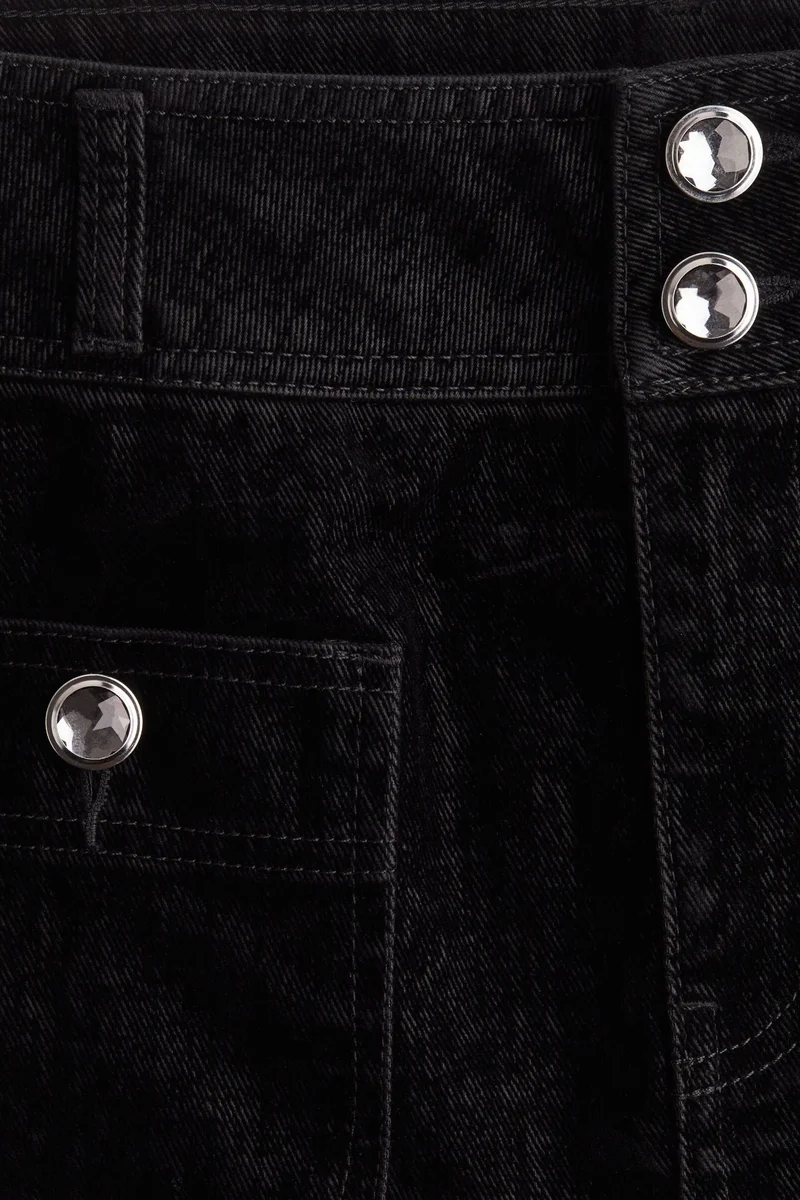 H&M Rhinestone-button mini skirt