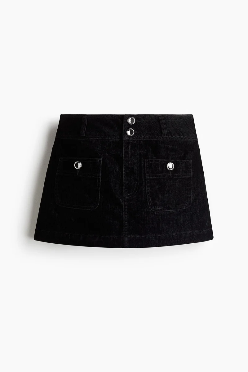 H&M Rhinestone-button mini skirt