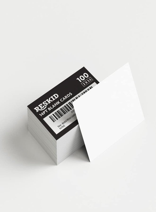 Reskid White Cardstock Thick Paper - Blank Heavy Weight 110 lb Cover Card Stock - 100 Pack (2x3.5, Inches) - Image 1