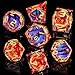 ORIFANTOU Magic Golden Ring DND Dice Set Sharp Edge Red Gaze Eye Resin Dice with Box for use with RPG DD Tabletop Games Lord D and D Polyhedral Dice Set - Image 4