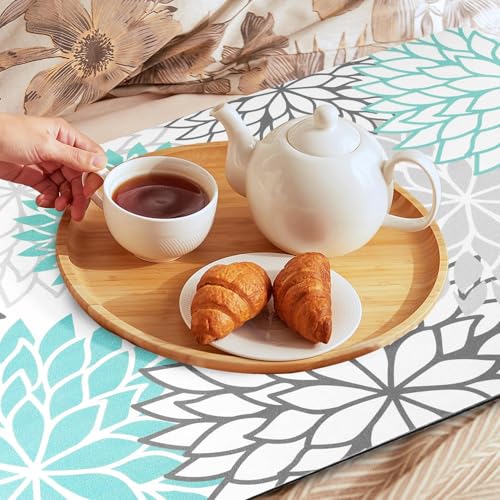 Home-Cloud HomeCloud Dish Drying Mat for Kitchen Counter Hide Stain Super Absorbent, Non-Slip, Heat-Resistant, Great for Dishes,Rack Pad, Kitchen Counter, Coffee Maker (Boho_Blue, 50x40cm) - Image 5
