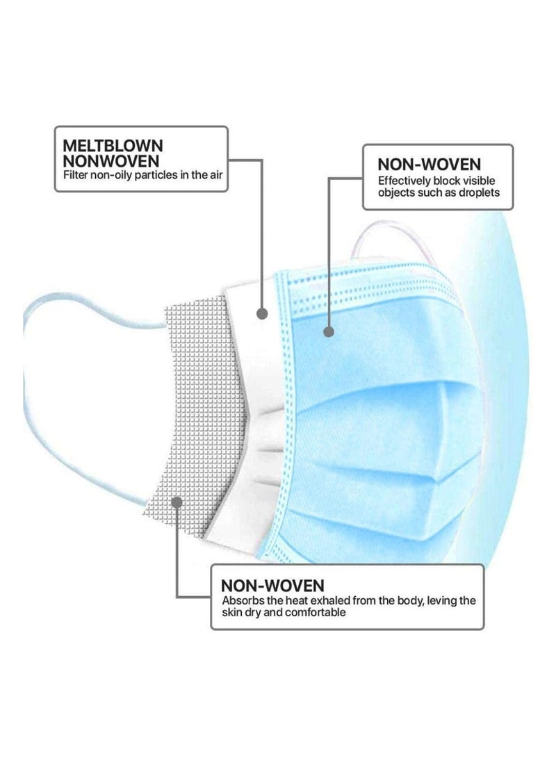 Dada DADA Individually Packaged 3 Layer Disposable Protective Face Mask, Premium Quality Face Mask with Elastic Ear Loop. Specially Designed for Adults (50pcs Individually Wrapped/ box) (Standard Blue)  - Image 4