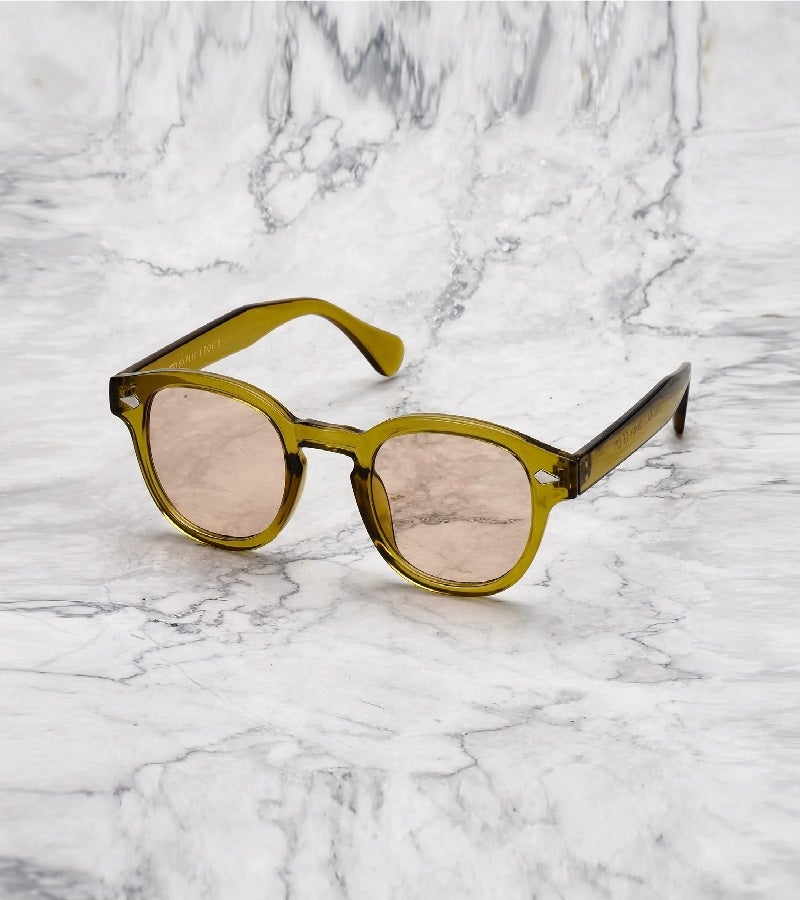 Explicit Poets Unisex JOHNNY COLORED Olive - Light Brown Stylish Sunglasses, 2EP60 - Image 1