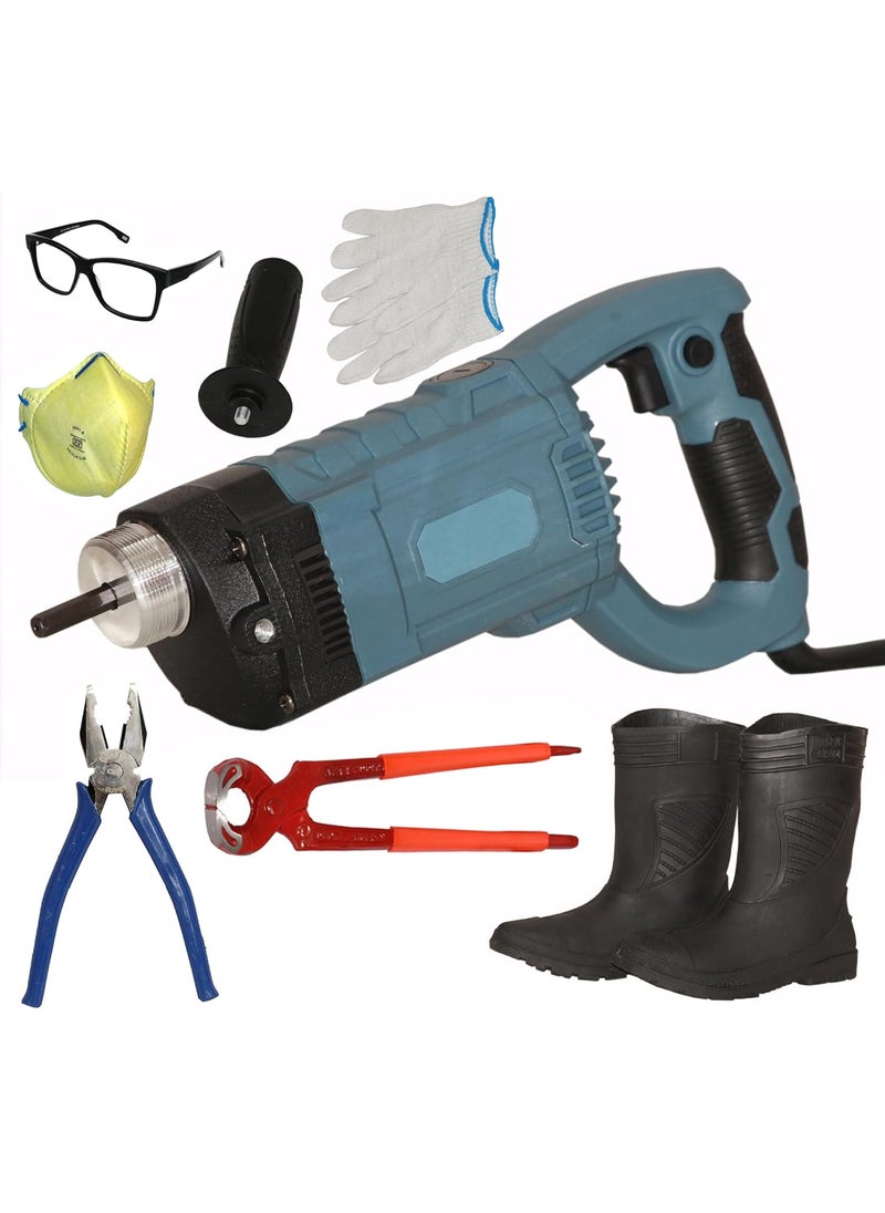 Digital Craft Digital Craft Handheld Concrete Vibrator Electric Vibrating Tool Without SHAFT ROD for Various Concrete Construction Vibrator Machine 2000W8Inch Pincer Plier8Inch Combination Plier  - Image 1