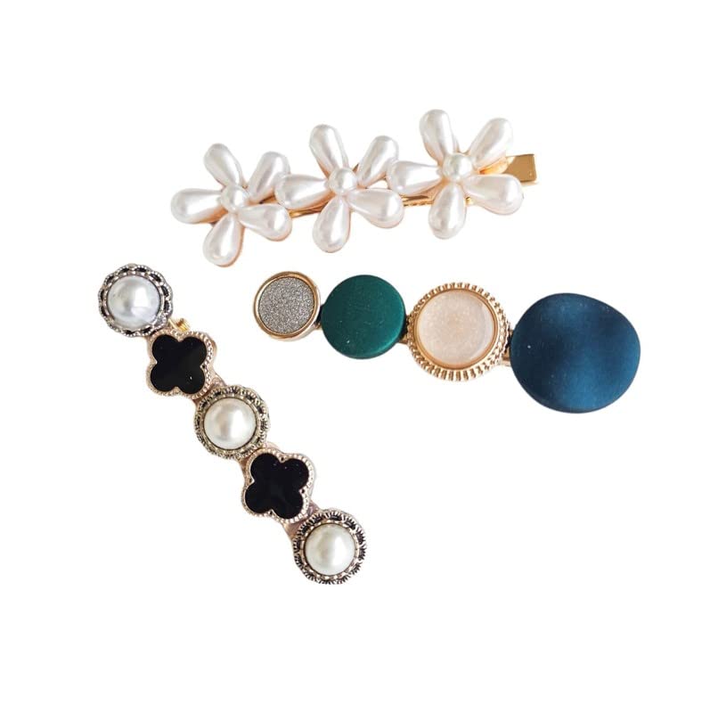 ANNACREATIONS Korean Style Pearl Barrettes Hair Clip Marble Alligator Bobby Pins Duckbilled Headdress Hair Accessories for Women 10 Count Pack of 1 - Image 4