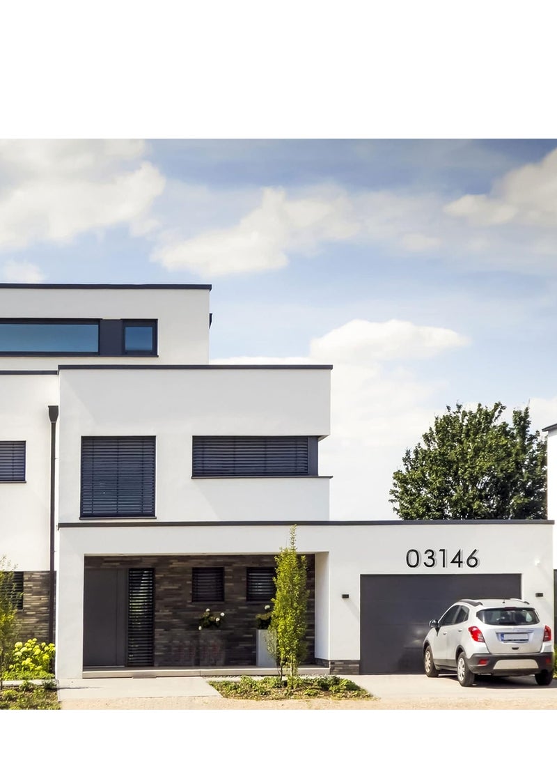 رات سو 8 بوصة أرقام البيت العائم لخارج أسود كبير مضاد للصدأ رقم المنزل مع الأظافر مجموعة وقالب سهل أن يتم خيانه لعنوان البيت الخارجي شارع بوابة الجراج المزرعة رقم 6. - Image 2