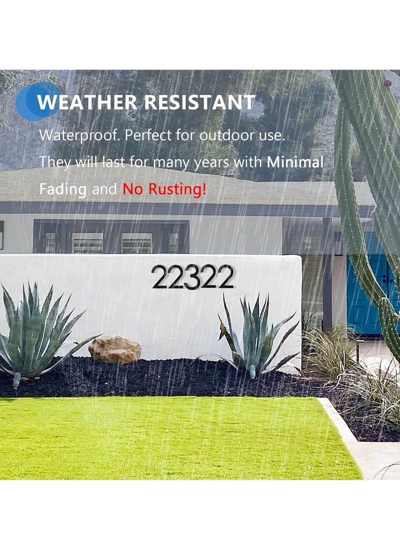 رات سو 8 بوصة أرقام البيت العائم لخارج أسود كبير مضاد للصدأ رقم المنزل مع الأظافر مجموعة وقالب سهل أن يتم خيانه لعنوان البيت الخارجي شارع بوابة الجراج المزرعة رقم 6. - Image 5