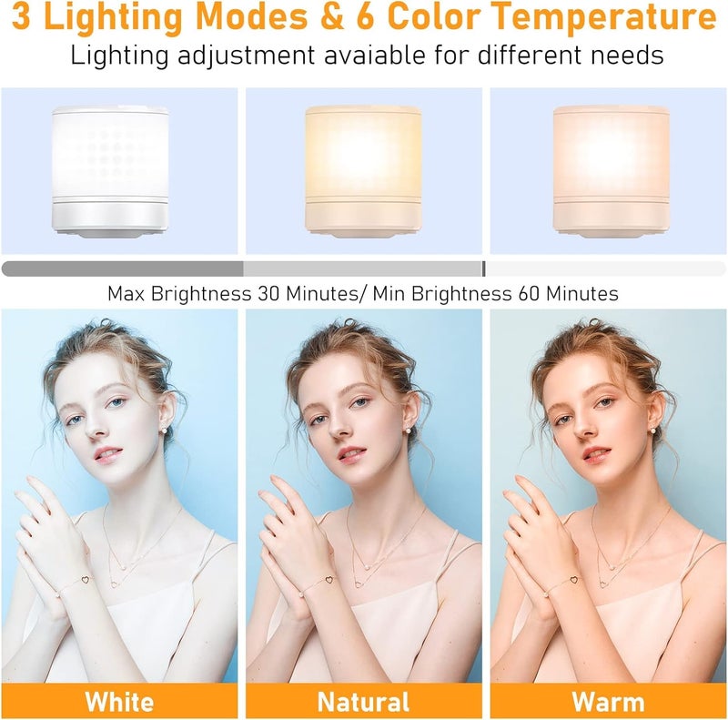 Hold Up عصا سيلفي مع حامل ثلاثي مع ضوء، عصا سيلفي قابلة للتمديد 30" وحامل هاتف مرن مع جهاز تحكم عن بعد لاسلكي أبيض - Image 5