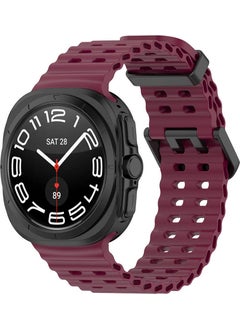 ZORE Galaxy Watch Ultra 47MM KRD-118 Serrated Design Silicone Strap-Dark Red  - Image 1