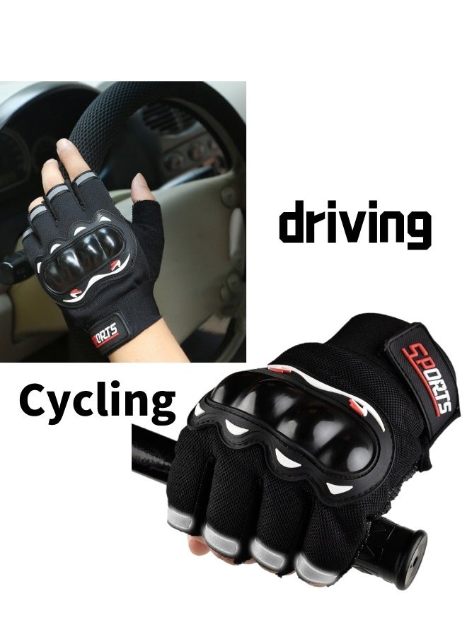 Sports - 2-Piece Half Finger Protective Gloves Motorcycle Anti-Slip Racing Gloves Touch Screen for BMX ATV MTB Riding Motorcycle Racing Cycling Road Racing Bicycle Climbing Cross Country Hiking Outdoor Sports - Image 1
