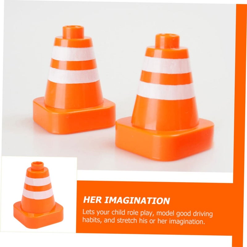 6Pcs Portable Traffic Cones Set for DIY Engineering Play and Road Safety Awareness - Image 4