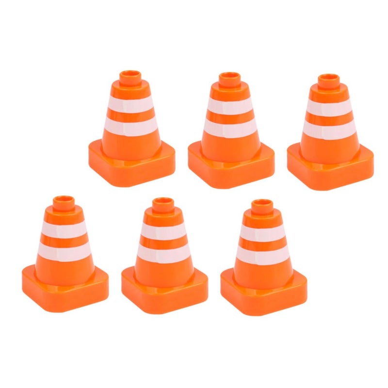 6Pcs Portable Traffic Cones Set for DIY Engineering Play and Road Safety Awareness - Image 2