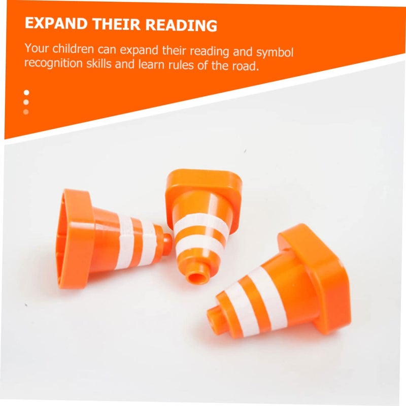 6Pcs Portable Traffic Cones Set for DIY Engineering Play and Road Safety Awareness - Image 5
