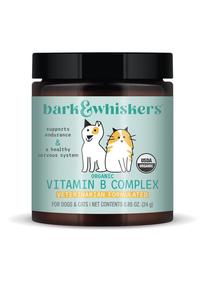 Dr. Mercola Bark & Whiskers Organic Vitamin B Complex, 0.85 Oz. (24 g), 60 Scoops, Supports A Healthy Nervous System & Endurance, Veterinarian Formulated, Non-GMO, Certified USDA Organic, Dr. Mercola  - Image 1