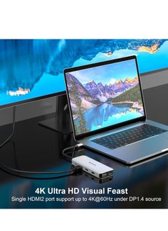 ماركة غير محددة موزع USB C قاعدة شحن 12 في 1 شاشة ثلاثية مزدوجة مع 2 HDMI VGA 100 واط PD ايثرنت 5 قارئ بطاقات SD/TF صوت لاجهزة ماك/ديل/ايسر/اتش بي/اسوس/ستيم ديك/روج الي/لينوفو لابتوب  - Image 5