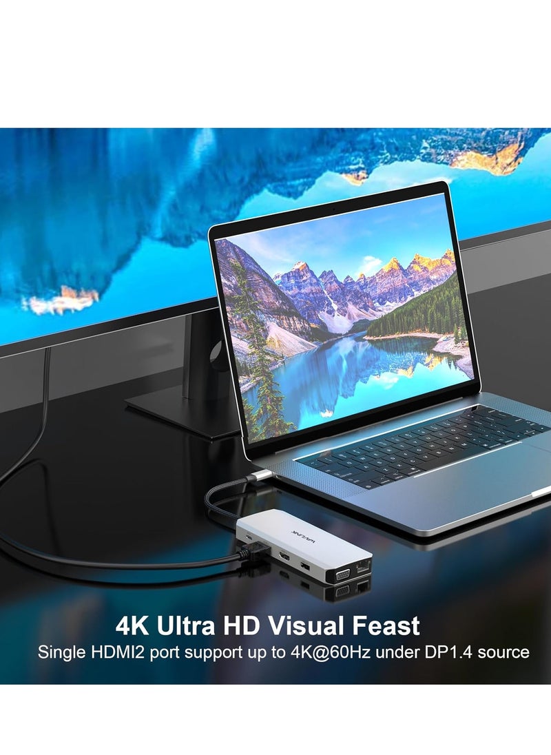 ماركة غير محددة - موزع USB C قاعدة شحن 12 في 1 شاشة ثلاثية مزدوجة مع 2 HDMI VGA 100 واط PD ايثرنت 5 قارئ بطاقات SD/TF صوت لاجهزة ماك/ديل/ايسر/اتش بي/اسوس/ستيم ديك/روج الي/لينوفو لابتوب - Image 1