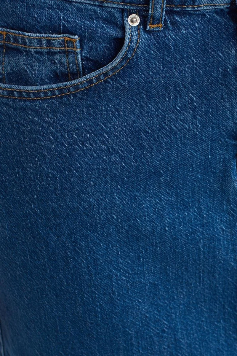 Dilvin Mid Blue Denim DILVIN High-Waist Straight Maxi Denim Skirt for Women | Best Price UAE