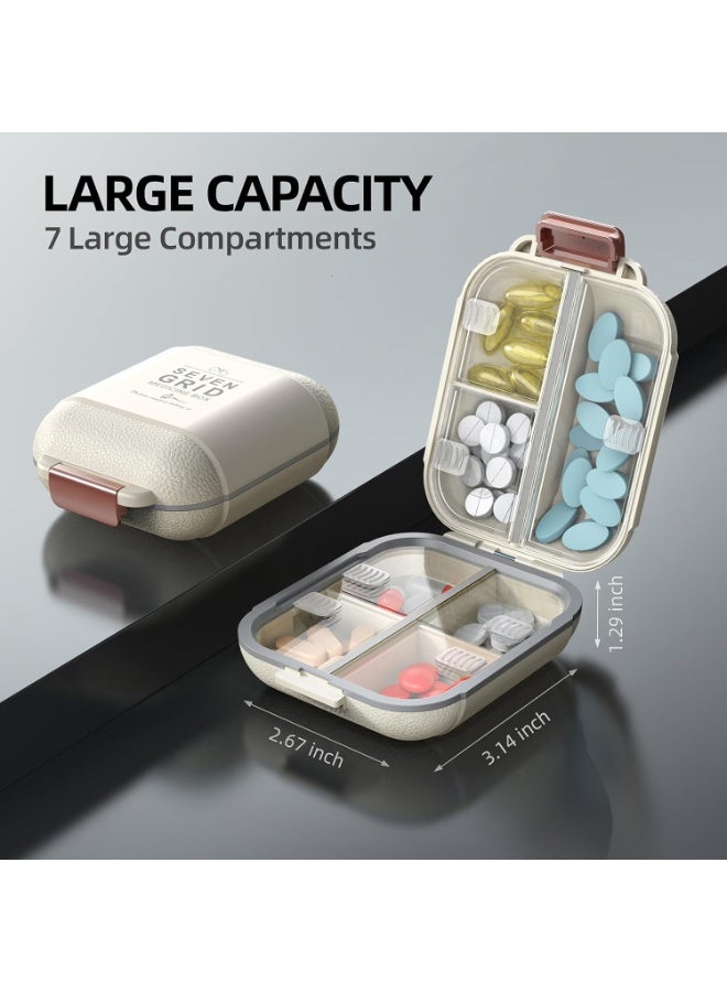 منظم حبوب منع الحمل اليومي ، تخزين حبوب منع الحمل المحمول ، منظم علبة حبوب منع الحمل ، حاوية حامل الدواء في الأسبوع مع 7 شبكات لمكملات الأدوية ، زيت السمك - Image 3