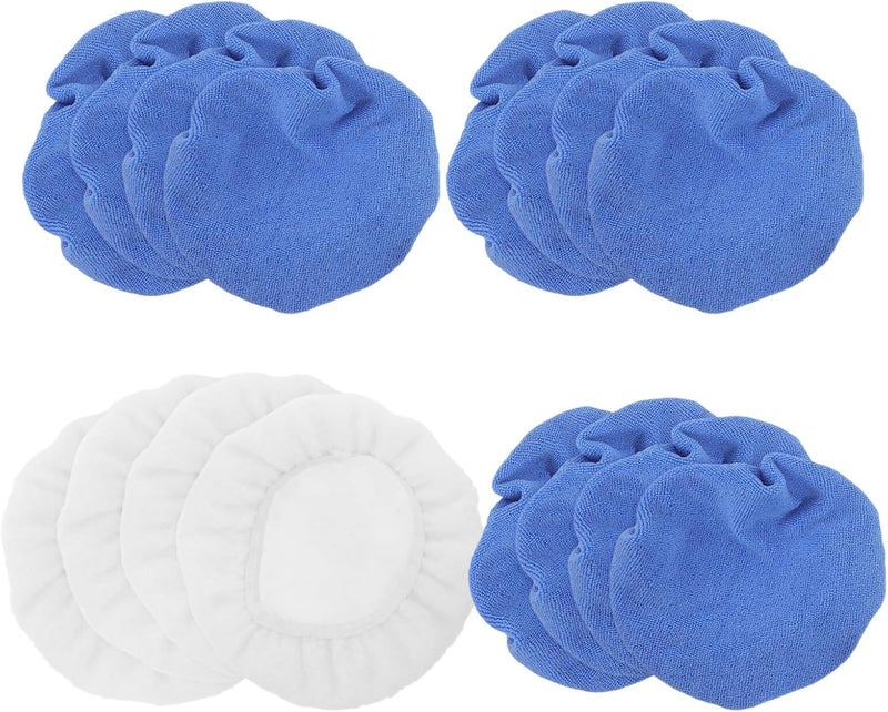 ABOOFAN 16pcs Car Polishing Pad Set Microfiber Waxing Buffing Bonnets, Auto Polisher Pad Covers for Vehicle Detailing and Car Care Accessories - Image 1